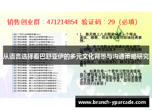 从语言选择看巴舒亚伊的多元文化背景与沟通策略研究